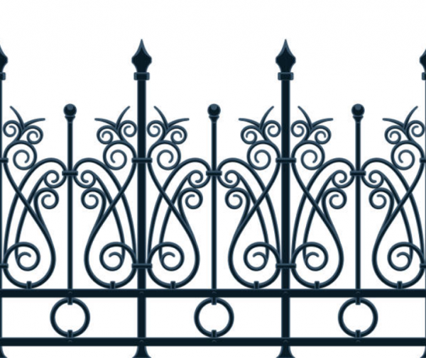 Pagar besi corak art deco yang anggun